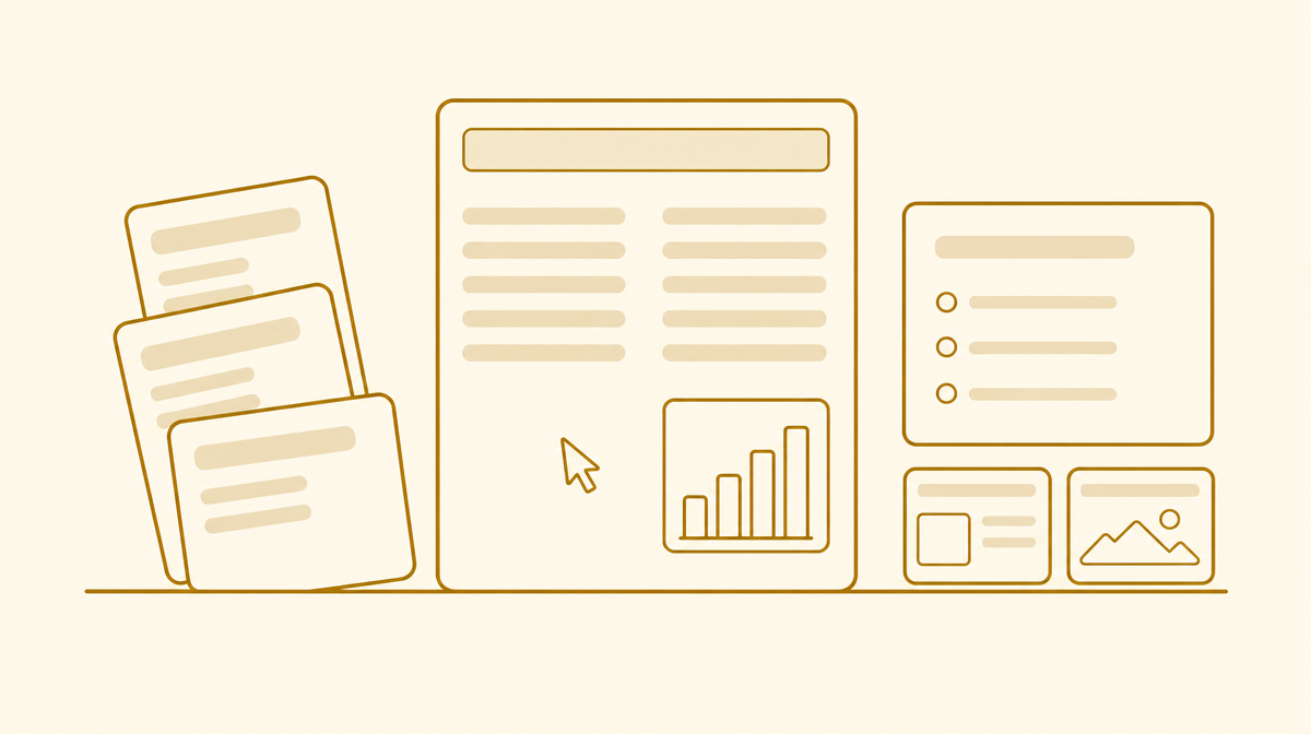 A canvas starter pack of documents, charts and visual ideas.